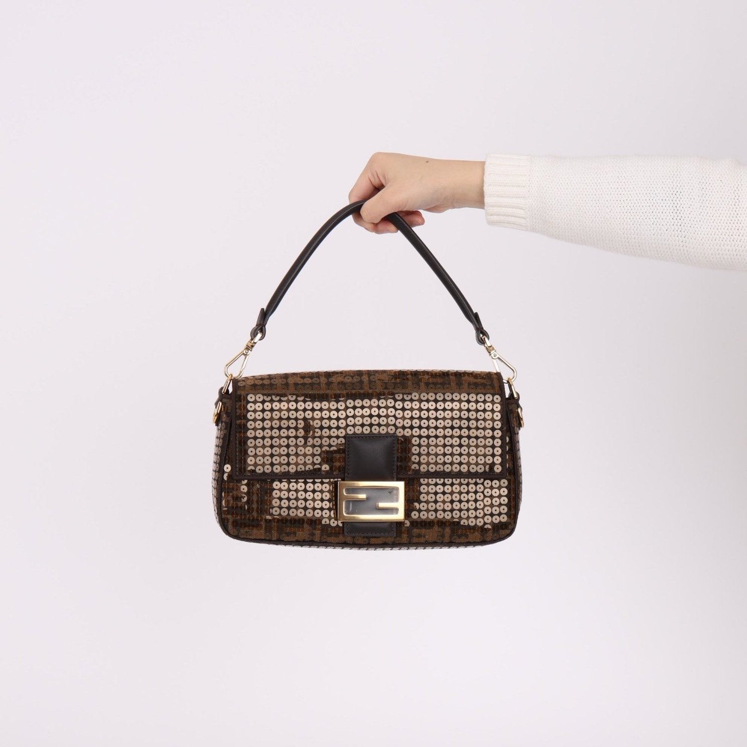 Limited Edition Fendi Re - Edition Zucca Sequin Baguette - FashioNica