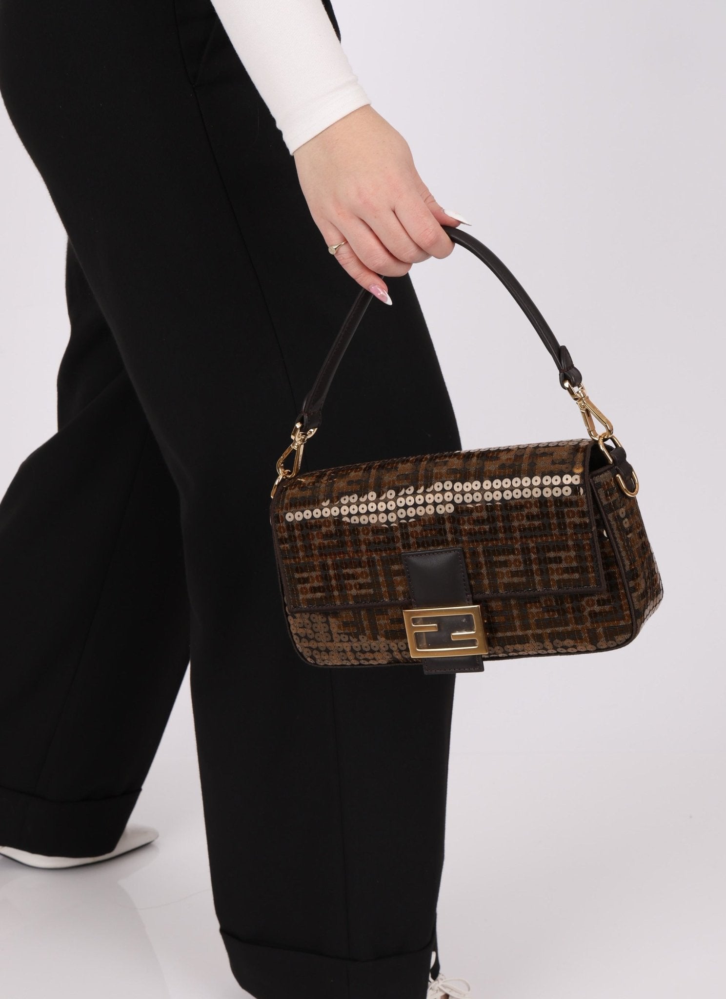 Limited Edition Fendi Re - Edition Zucca Sequin Baguette - FashioNica