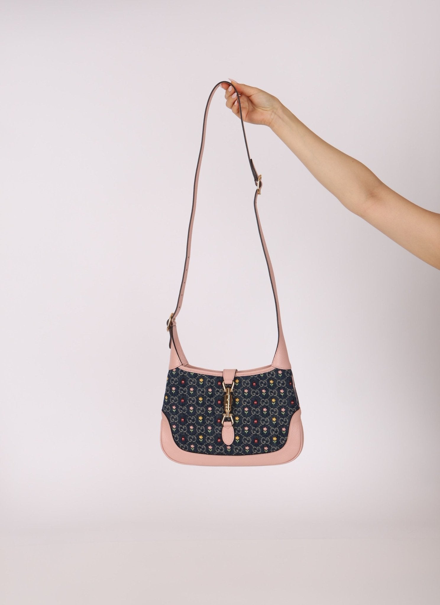 Limited Edition Gucci Denim Floral Small Jackie - FashioNica