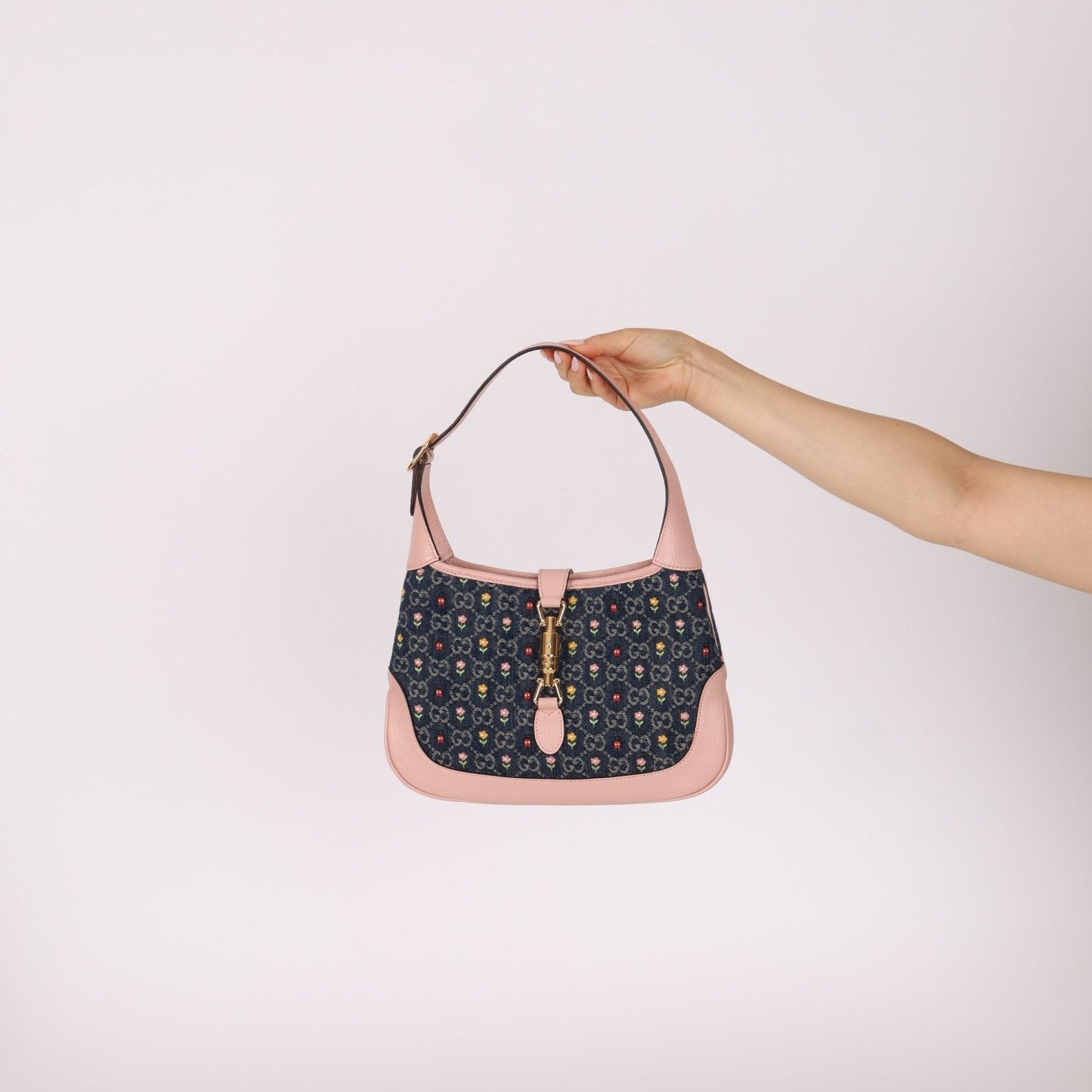 Limited Edition Gucci Denim Floral Small Jackie - FashioNica
