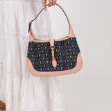 Limited Edition Gucci Denim Floral Small Jackie - FashioNica
