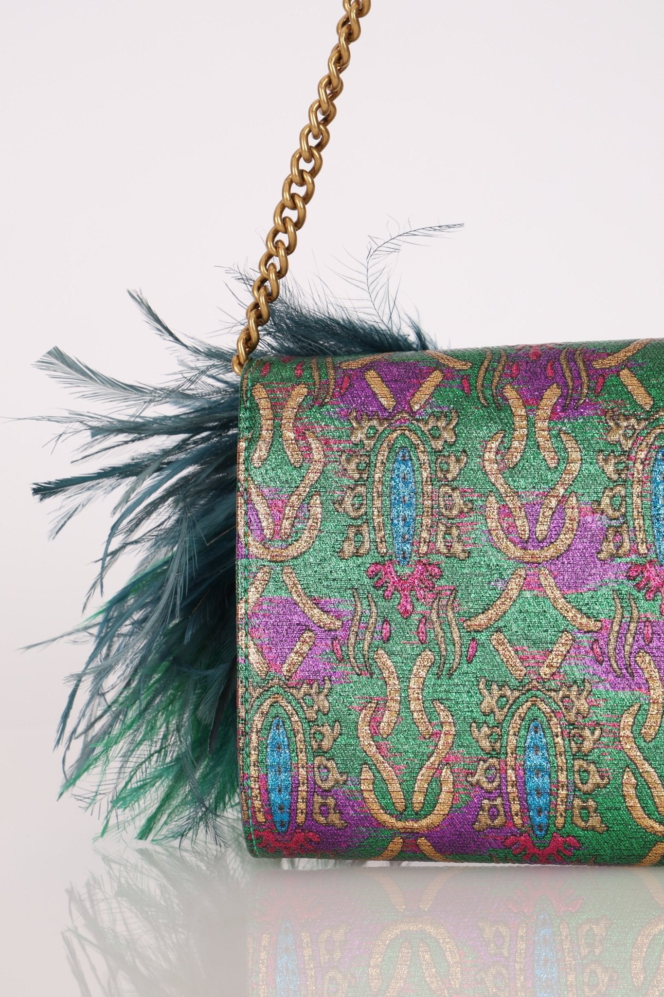 Limited Edition Gucci Macaw Brocade Broadway Clutch - FashioNica