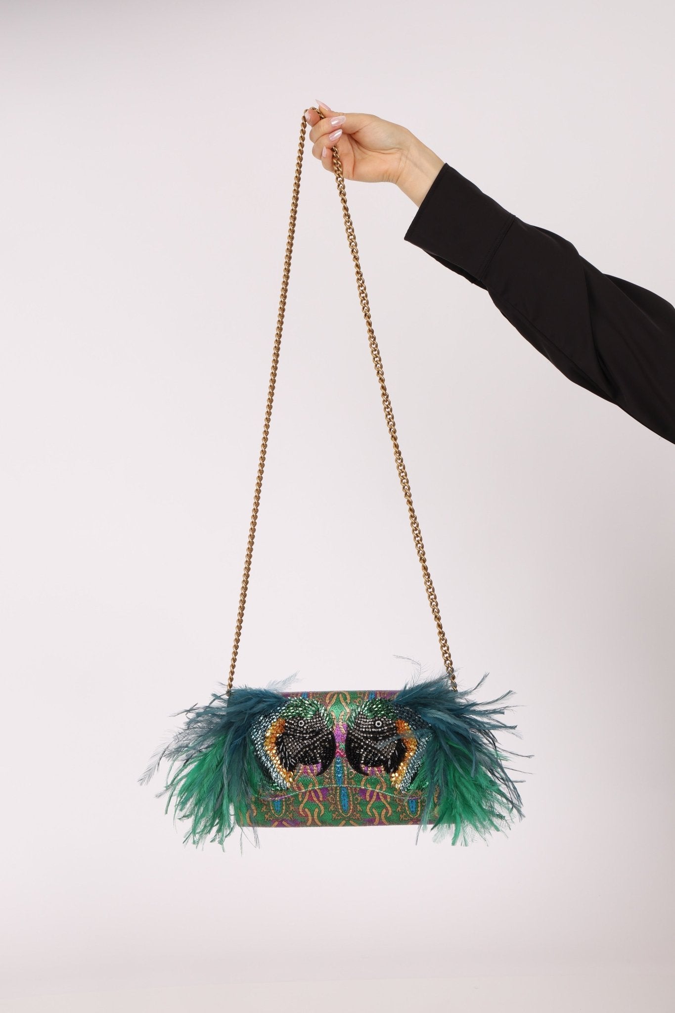 Limited Edition Gucci Macaw Brocade Broadway Clutch - FashioNica