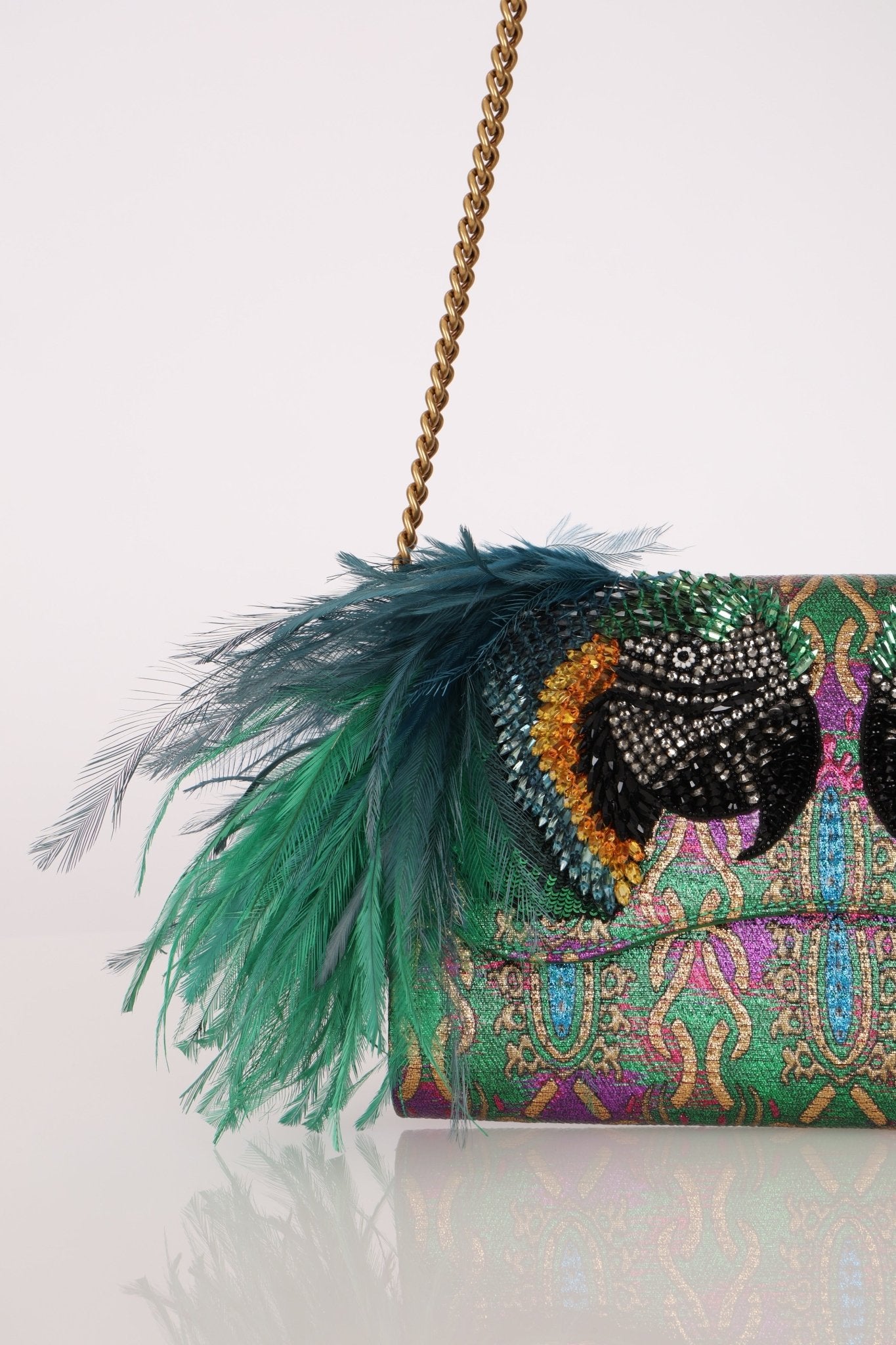 Limited Edition Gucci Macaw Brocade Broadway Clutch - FashioNica
