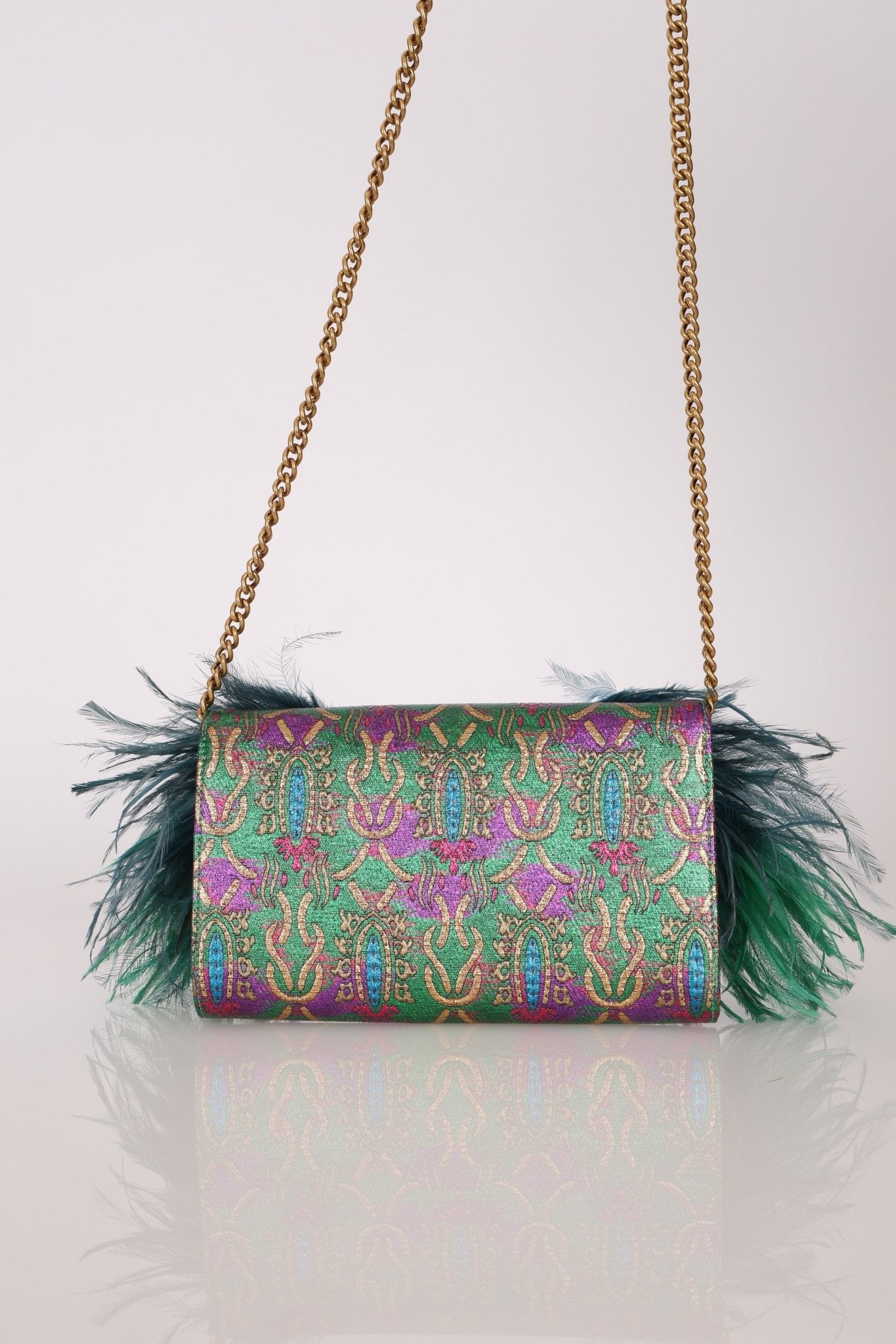 Limited Edition Gucci Macaw Brocade Broadway Clutch - FashioNica