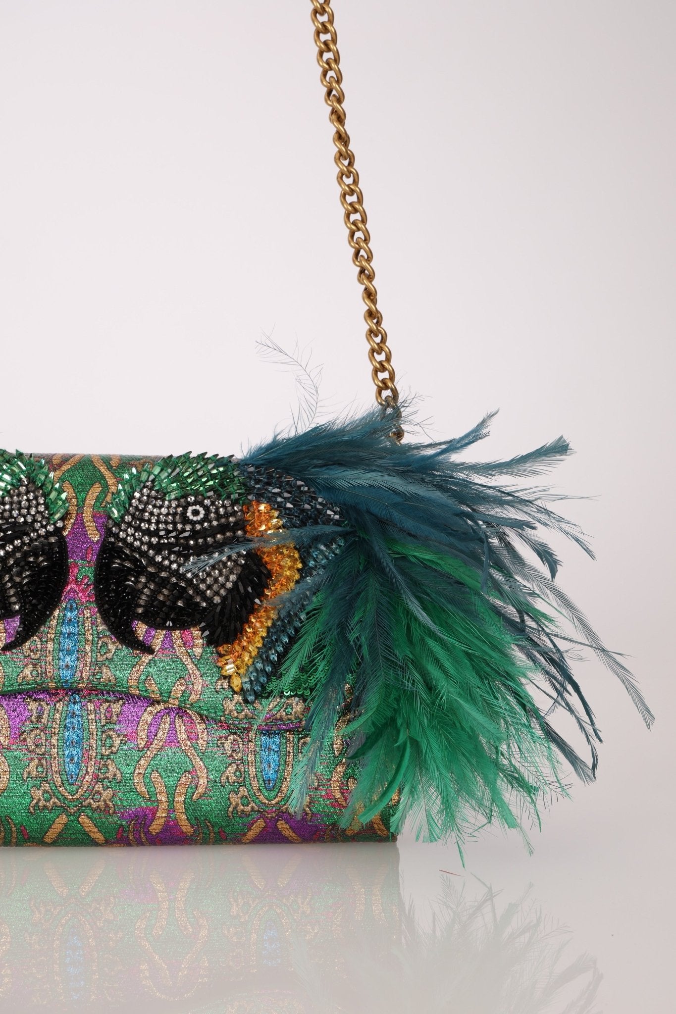 Limited Edition Gucci Macaw Brocade Broadway Clutch - FashioNica
