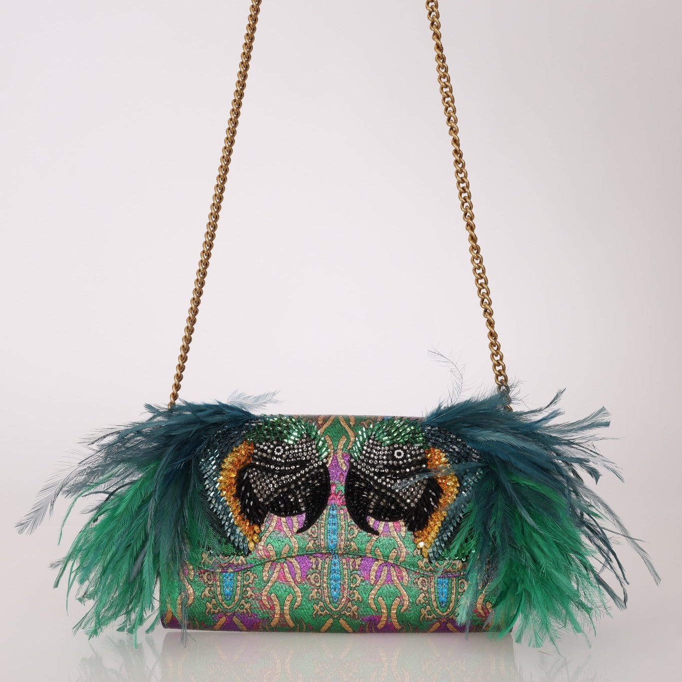 Limited Edition Gucci Macaw Brocade Broadway Clutch - FashioNica