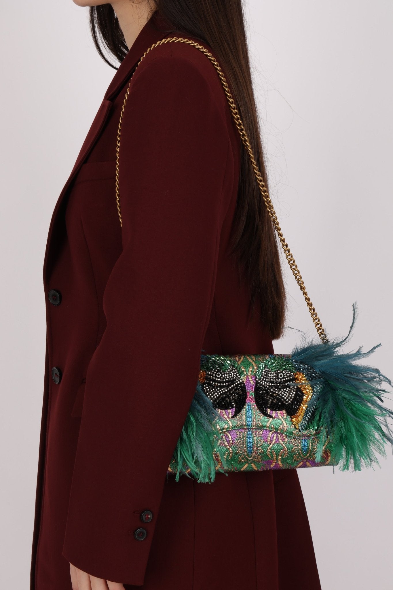 Limited Edition Gucci Macaw Brocade Broadway Clutch - FashioNica