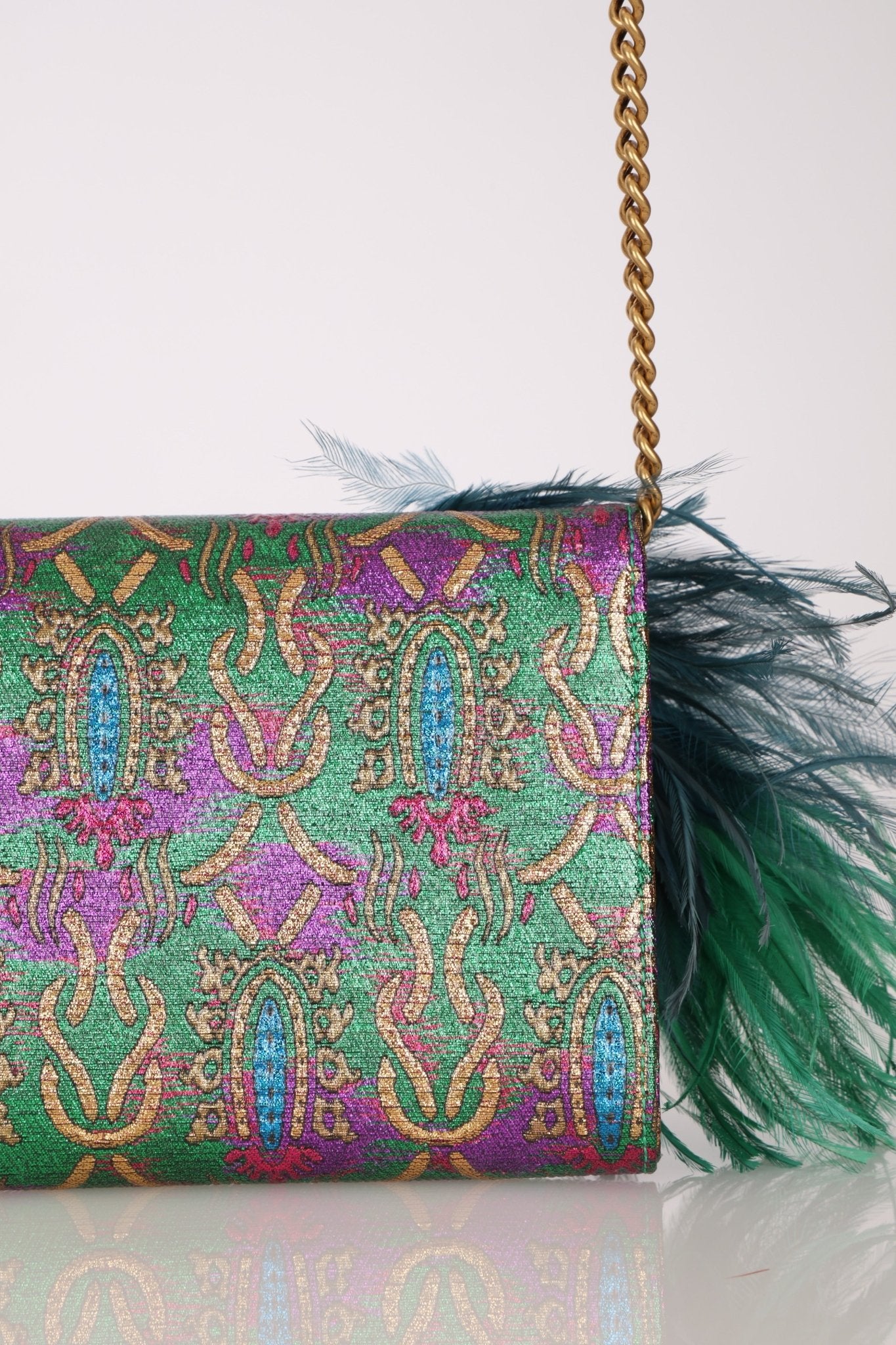 Limited Edition Gucci Macaw Brocade Broadway Clutch - FashioNica