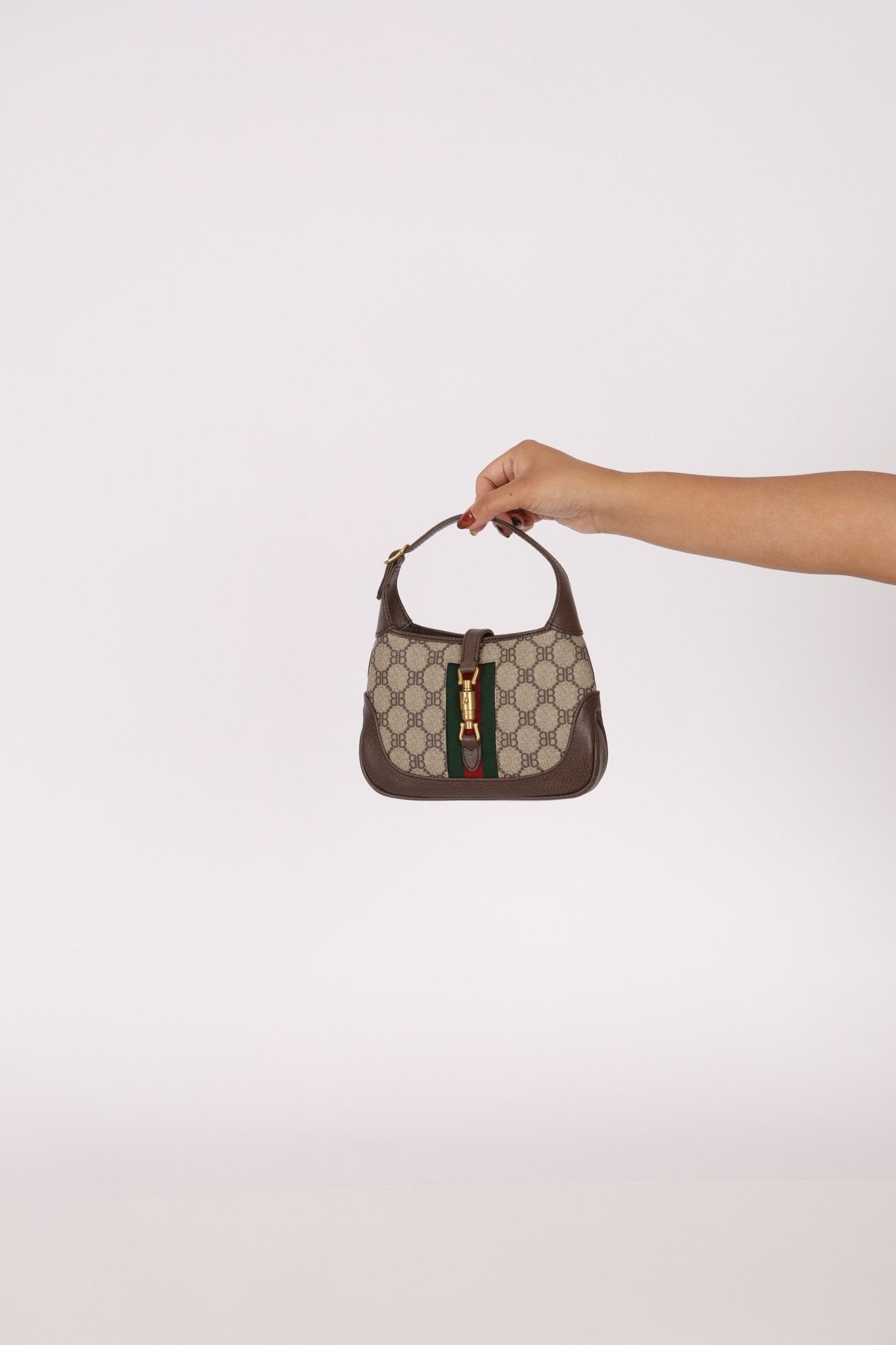 Limited Edition Gucci X Balenciaga The Hacker Project 1961 Coated Canvas Mini Jackie - FashioNica