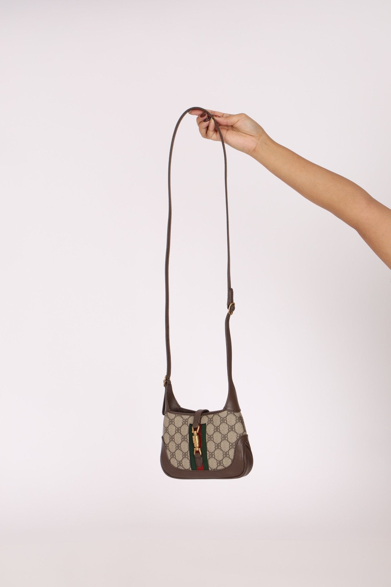 Limited Edition Gucci X Balenciaga The Hacker Project 1961 Coated Canvas Mini Jackie - FashioNica