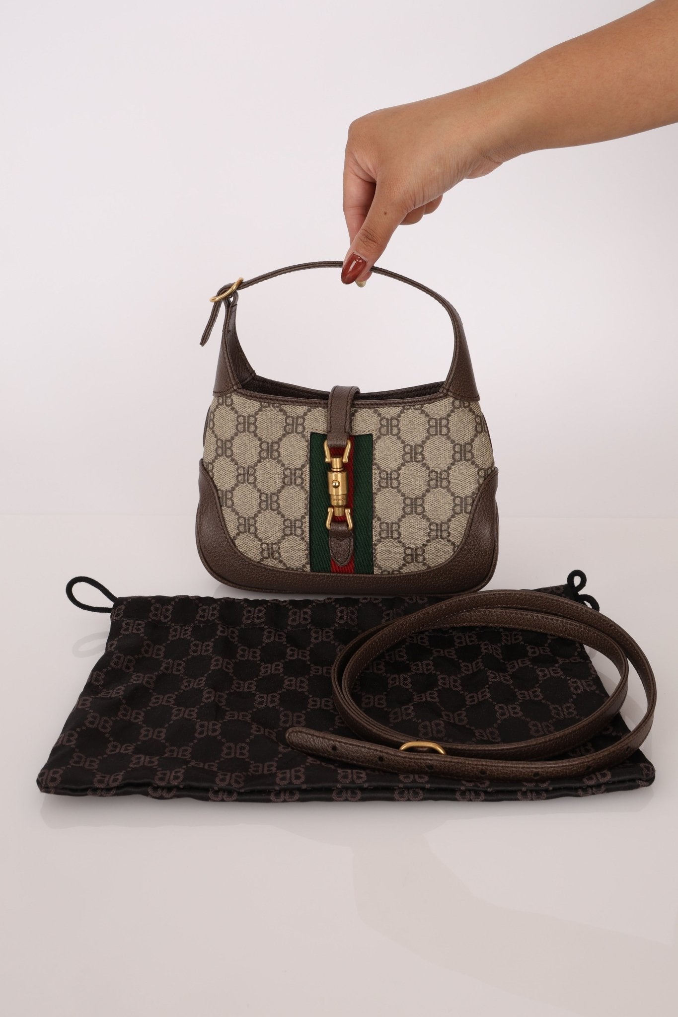 Limited Edition Gucci X Balenciaga The Hacker Project 1961 Coated Canvas Mini Jackie - FashioNica