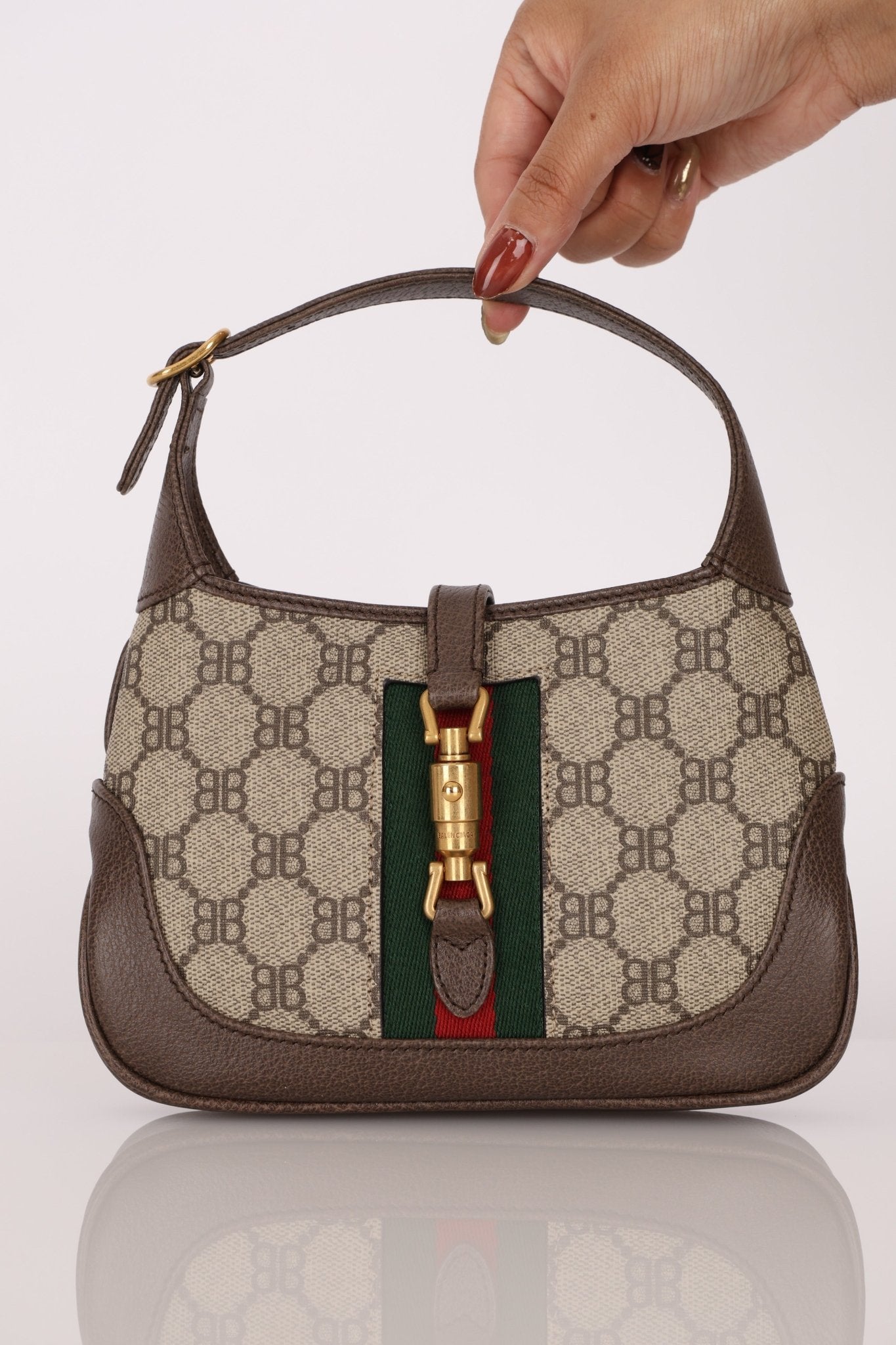 Limited Edition Gucci X Balenciaga The Hacker Project 1961 Coated Canvas Mini Jackie - FashioNica