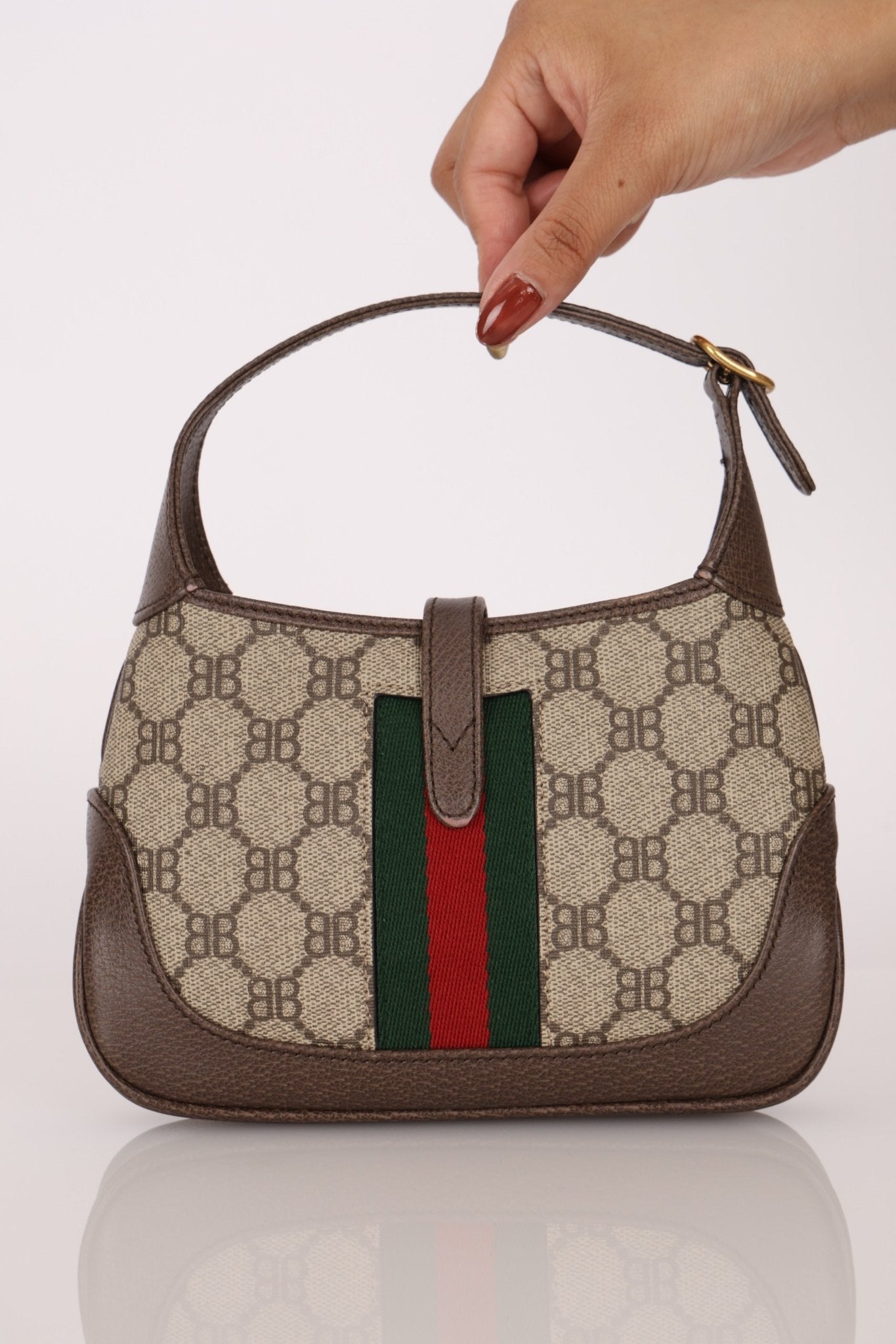 Limited Edition Gucci X Balenciaga The Hacker Project 1961 Coated Canvas Mini Jackie - FashioNica