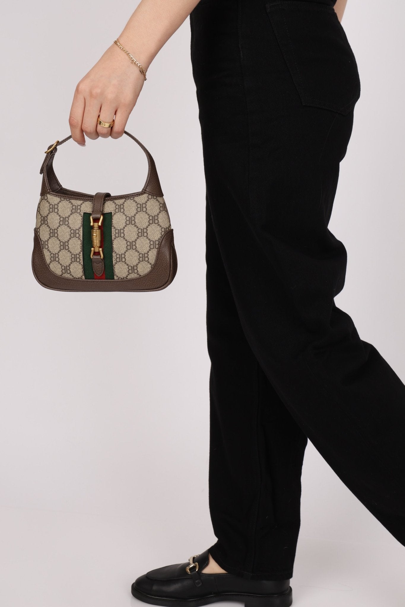 Limited Edition Gucci X Balenciaga The Hacker Project 1961 Coated Canvas Mini Jackie - FashioNica