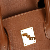 Limited Edition Hermès 1998 Vache Naturelle and Khaki Toile Birkin 35 GHW - FashioNica