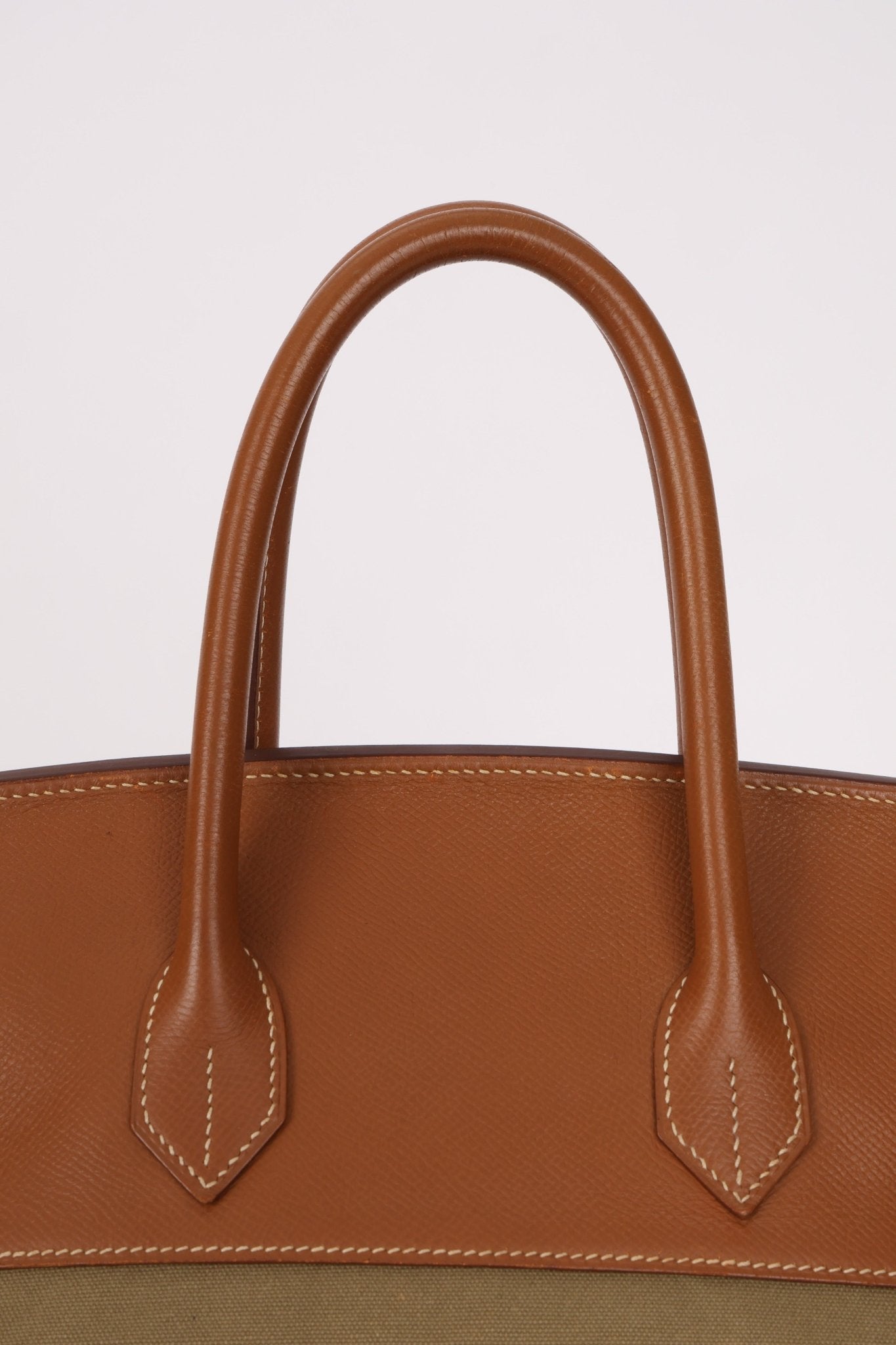 Limited Edition Hermès 1998 Vache Naturelle and Khaki Toile Birkin 35 GHW - FashioNica