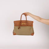 Limited Edition Hermès 1998 Vache Naturelle and Khaki Toile Birkin 35 GHW - FashioNica