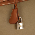 Limited Edition Hermès 1998 Vache Naturelle and Khaki Toile Birkin 35 GHW - FashioNica