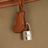 Limited Edition Hermès 1998 Vache Naturelle and Khaki Toile Birkin 35 GHW - FashioNica