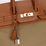 Limited Edition Hermès 1998 Vache Naturelle and Khaki Toile Birkin 35 GHW - FashioNica