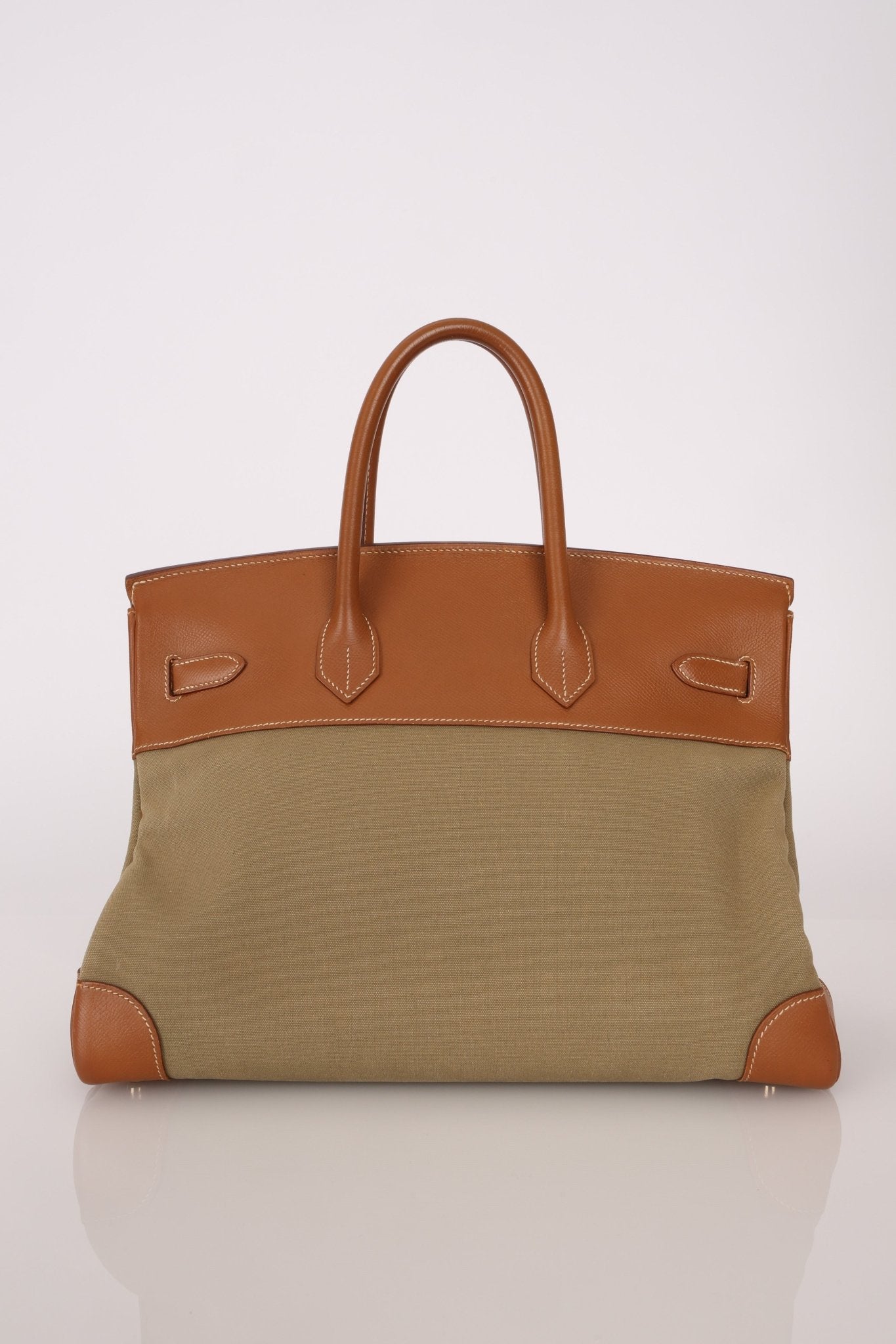 Limited Edition Hermès 1998 Vache Naturelle and Khaki Toile Birkin 35 GHW - FashioNica