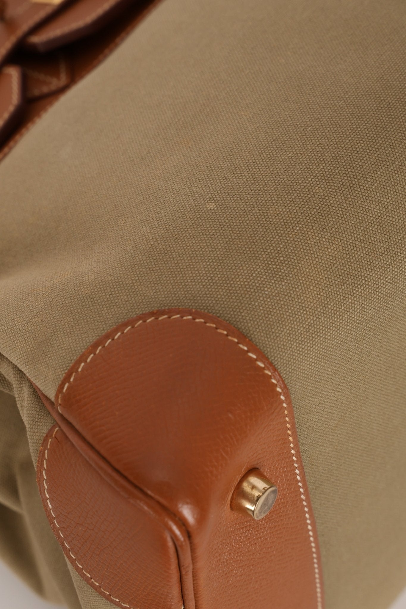 Limited Edition Hermès 1998 Vache Naturelle and Khaki Toile Birkin 35 GHW - FashioNica