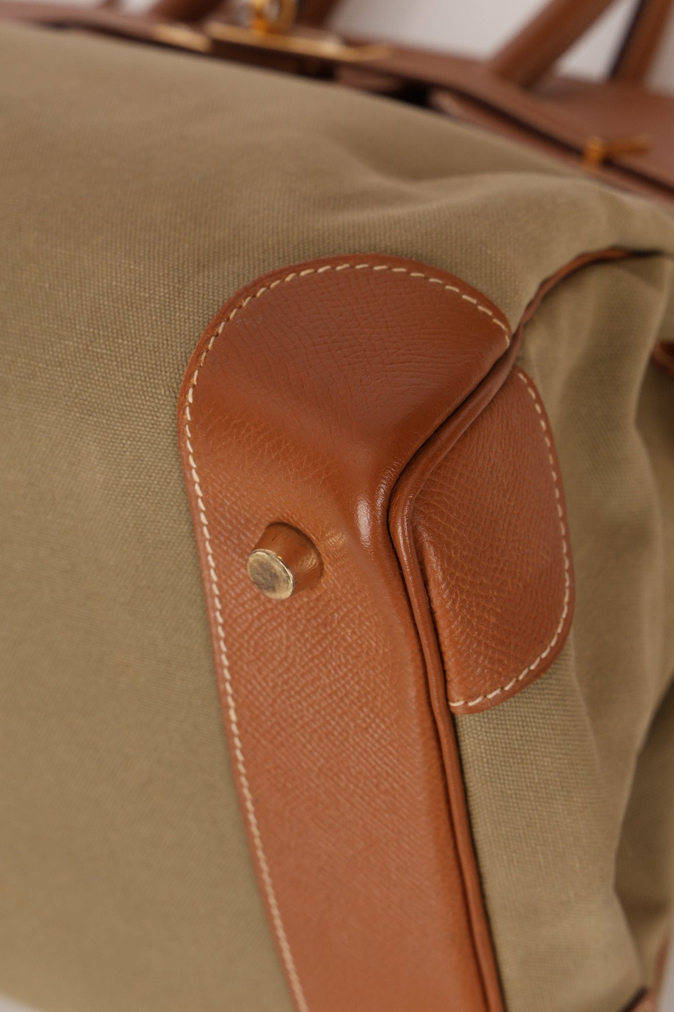 Limited Edition Hermès 1998 Vache Naturelle and Khaki Toile Birkin 35 GHW - FashioNica