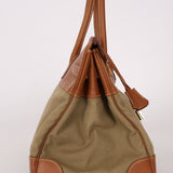 Limited Edition Hermès 1998 Vache Naturelle and Khaki Toile Birkin 35 GHW - FashioNica