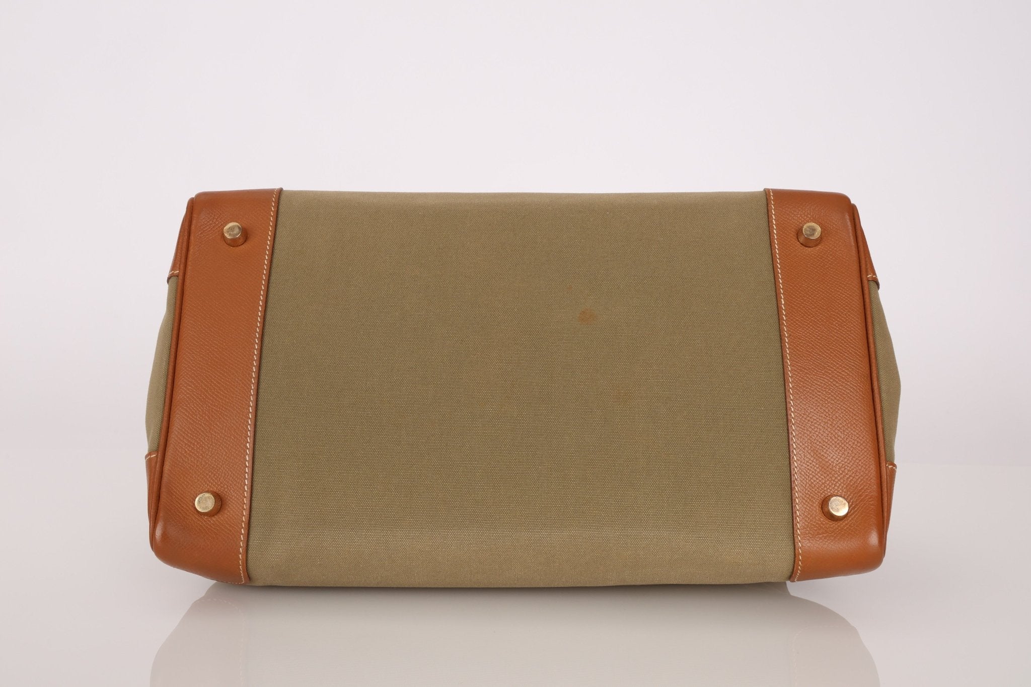 Limited Edition Hermès 1998 Vache Naturelle and Khaki Toile Birkin 35 GHW - FashioNica