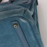 Limited Edition Hermès 2012 Veau Doblis Swift Grizzly Bleu Tempete Birkin 30 Retourne GHW - FashioNica