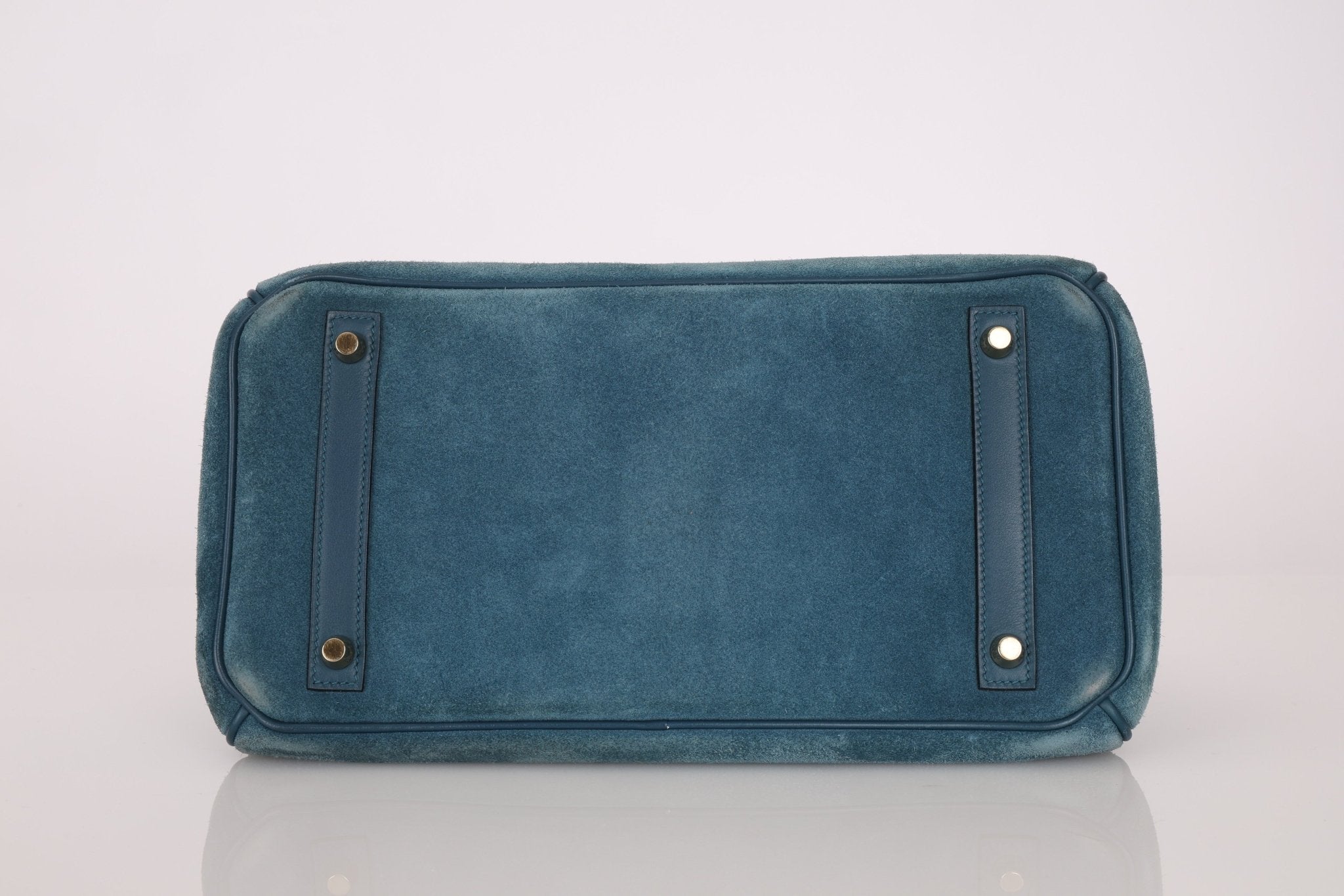 Limited Edition Hermès 2012 Veau Doblis Swift Grizzly Bleu Tempete Birkin 30 Retourne GHW - FashioNica