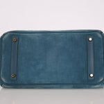 Limited Edition Hermès 2012 Veau Doblis Swift Grizzly Bleu Tempete Birkin 30 Retourne GHW - FashioNica