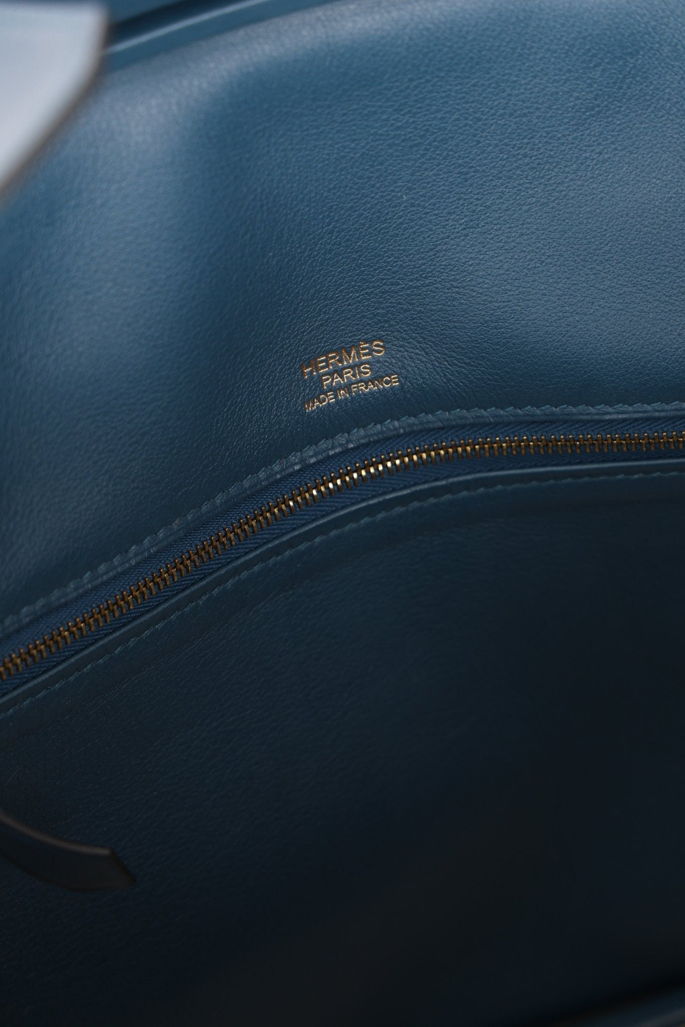 Limited Edition Hermès 2012 Veau Doblis Swift Grizzly Bleu Tempete Birkin 30 Retourne GHW - FashioNica