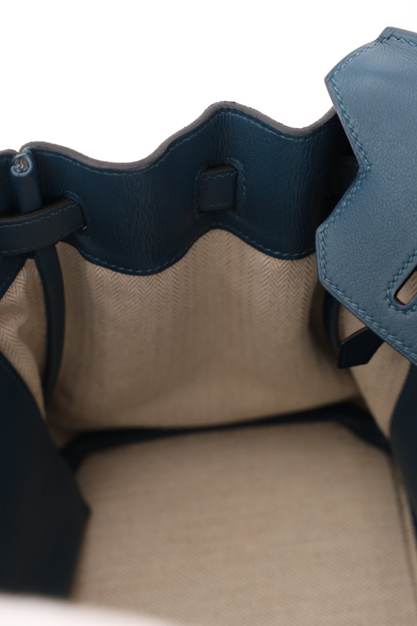 Limited Edition Hermès 2012 Veau Doblis Swift Grizzly Bleu Tempete Birkin 30 Retourne GHW - FashioNica