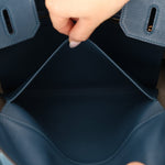 Limited Edition Hermès 2012 Veau Doblis Swift Grizzly Bleu Tempete Birkin 30 Retourne GHW - FashioNica