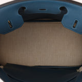 Limited Edition Hermès 2012 Veau Doblis Swift Grizzly Bleu Tempete Birkin 30 Retourne GHW - FashioNica