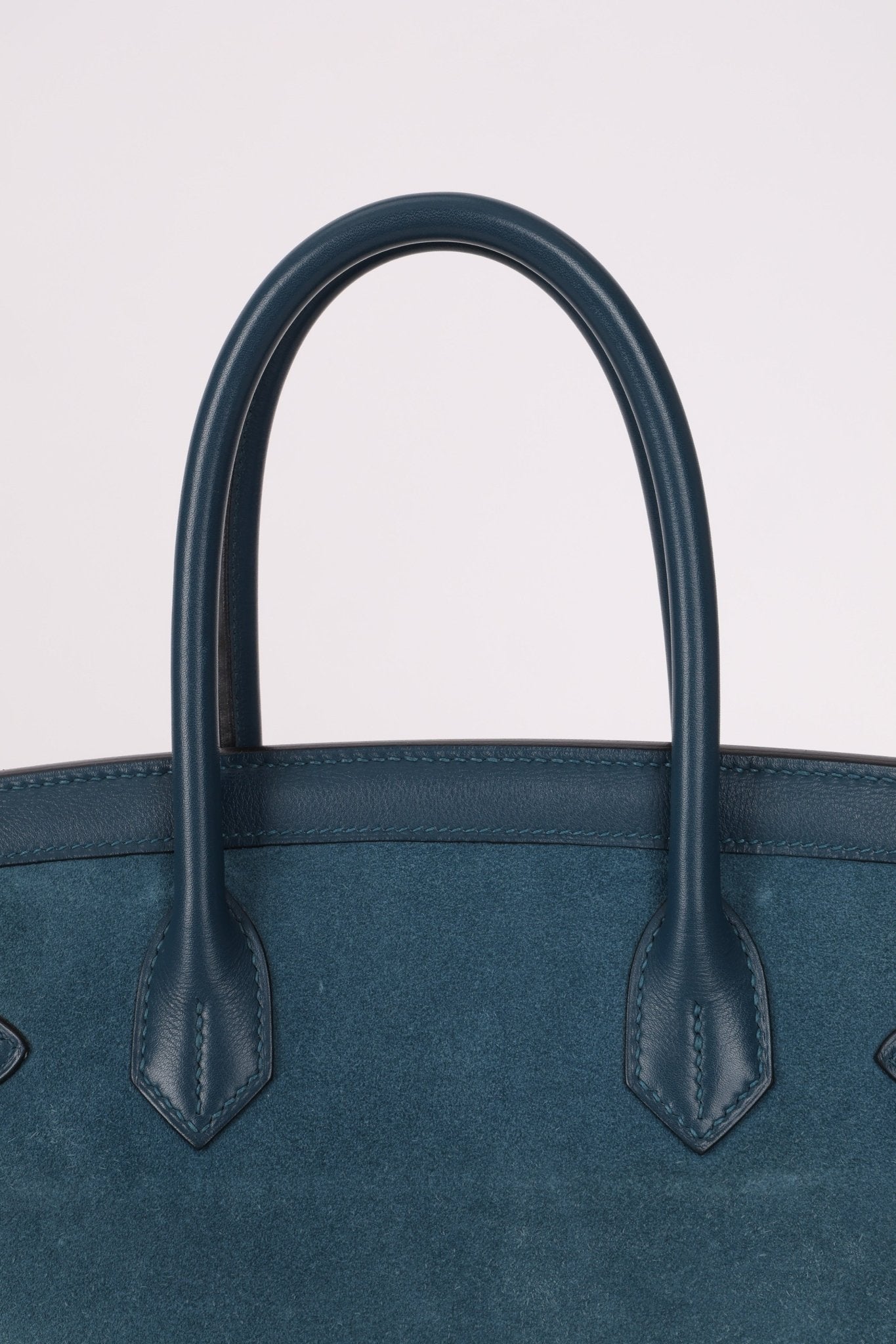 Limited Edition Hermès 2012 Veau Doblis Swift Grizzly Bleu Tempete Birkin 30 Retourne GHW - FashioNica