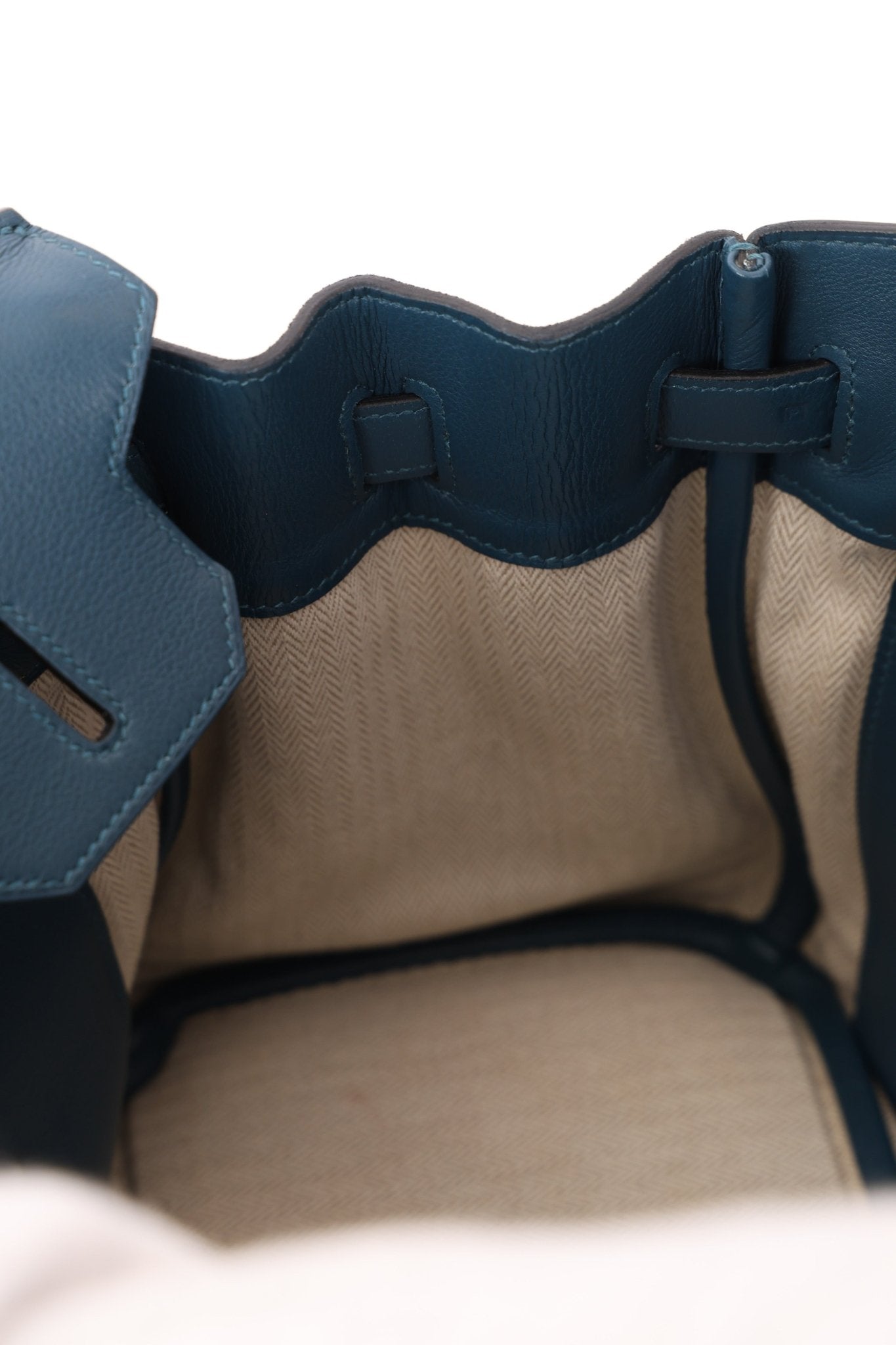 Limited Edition Hermès 2012 Veau Doblis Swift Grizzly Bleu Tempete Birkin 30 Retourne GHW - FashioNica