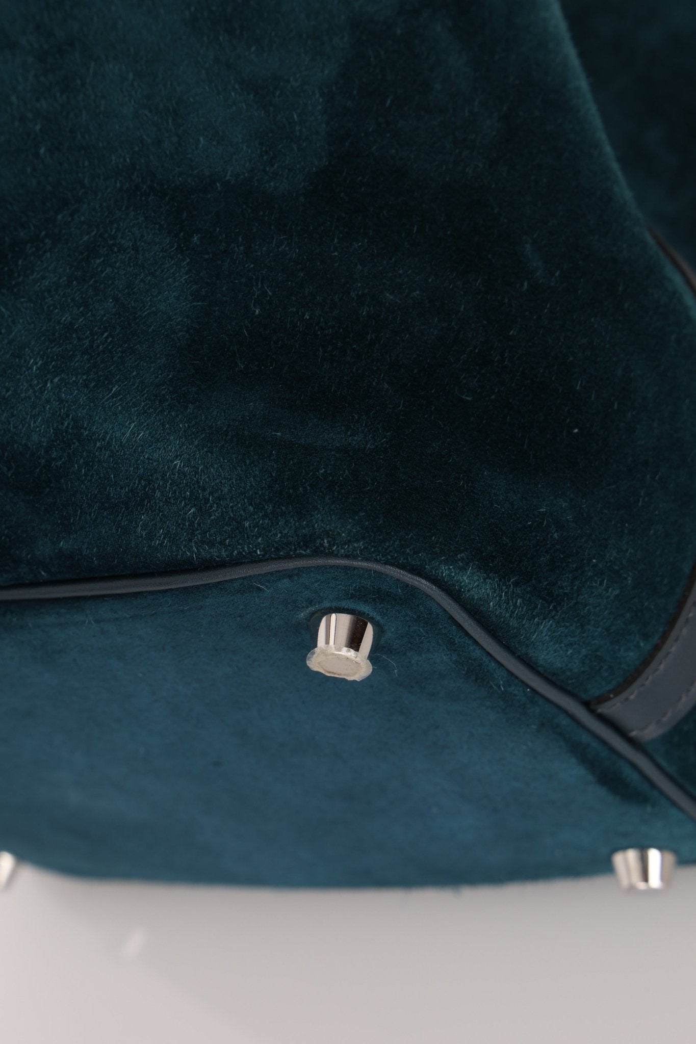 Limited Edition Hermès 2014 Blue Peacock Doblis and Vert Cyprès Swift Picotin 18 - FashioNica