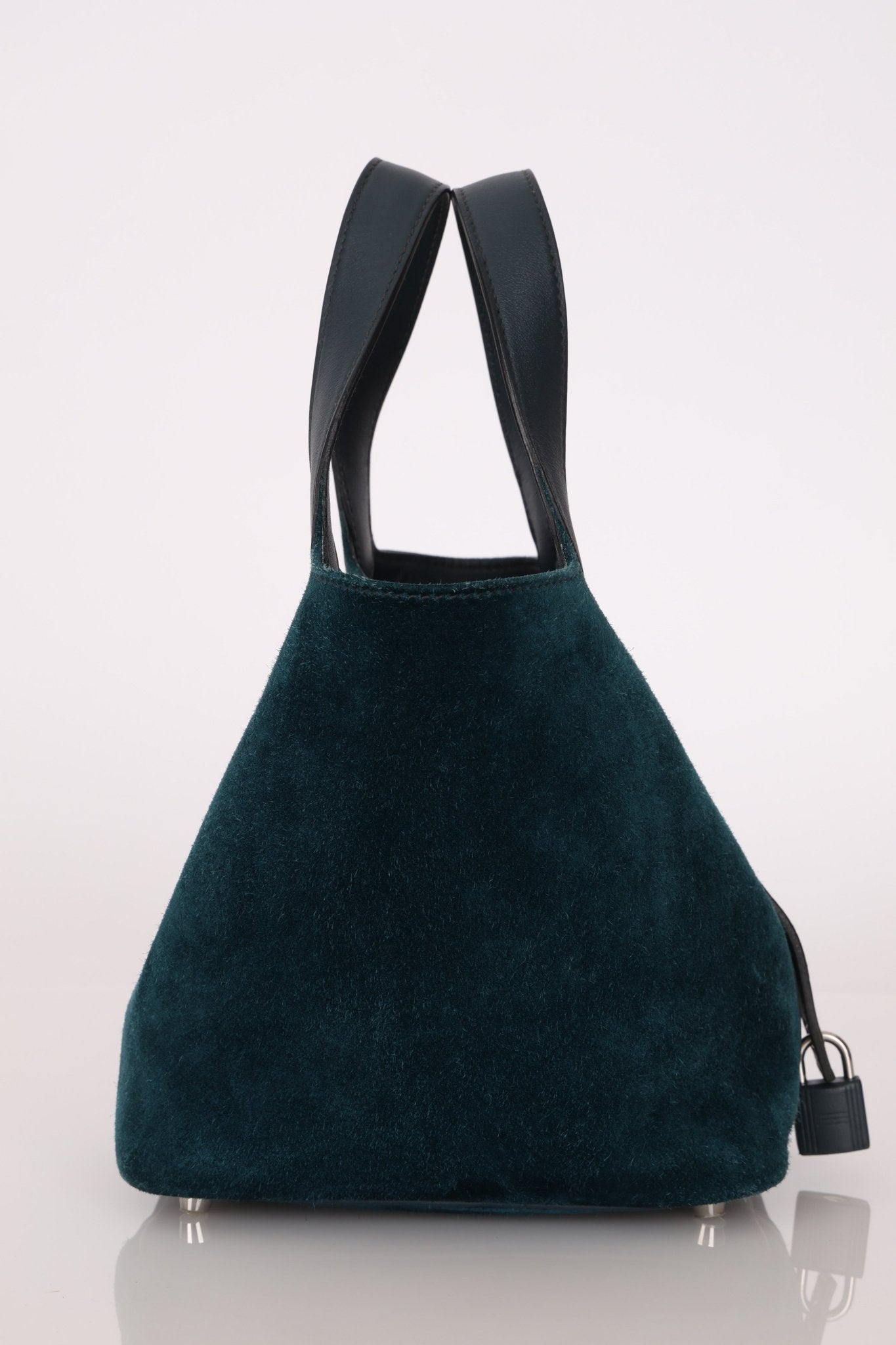 Limited Edition Hermès 2014 Blue Peacock Doblis and Vert Cyprès Swift Picotin 18 - FashioNica