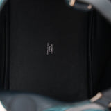 Limited Edition Hermès 2014 Blue Peacock Doblis and Vert Cyprès Swift Picotin 18 - FashioNica