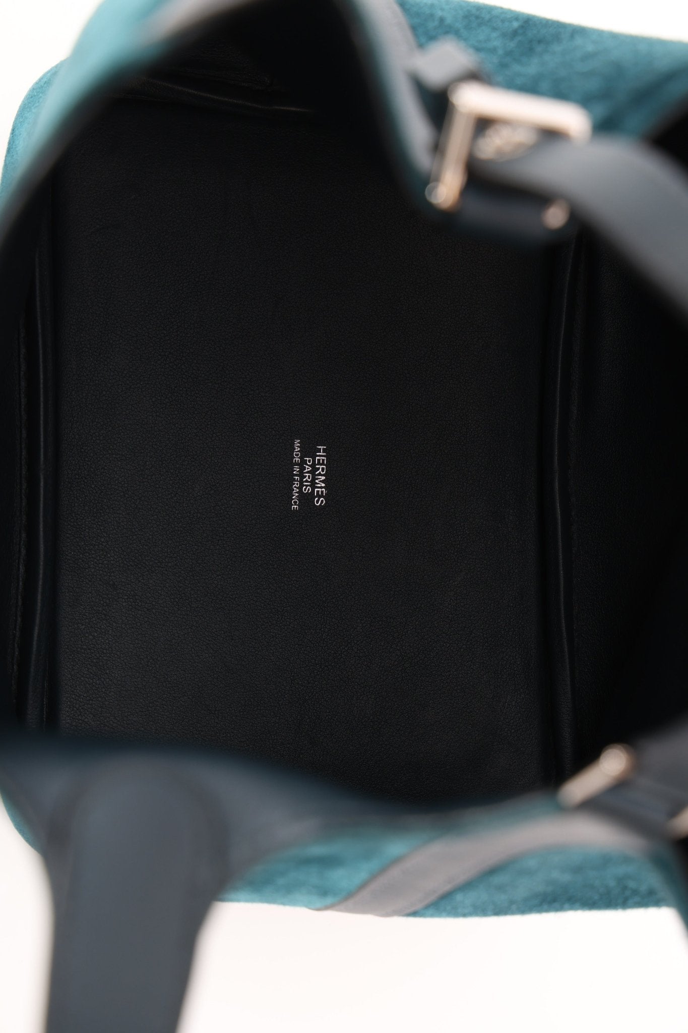 Limited Edition Hermès 2014 Blue Peacock Doblis and Vert Cyprès Swift Picotin 18 - FashioNica