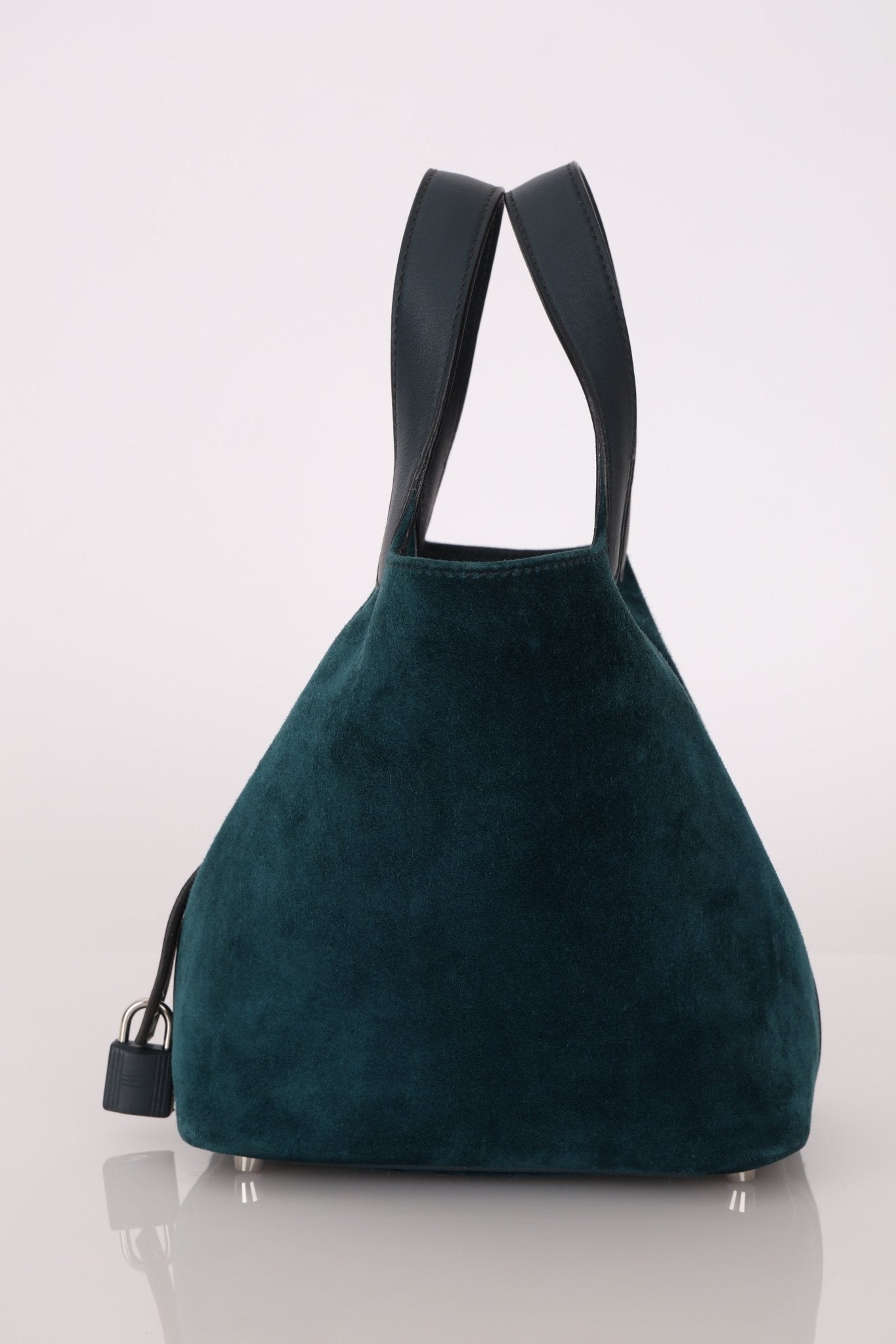 Limited Edition Hermès 2014 Blue Peacock Doblis and Vert Cyprès Swift Picotin 18 - FashioNica