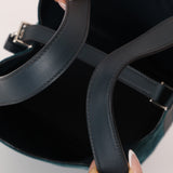 Limited Edition Hermès 2014 Blue Peacock Doblis and Vert Cyprès Swift Picotin 18 - FashioNica