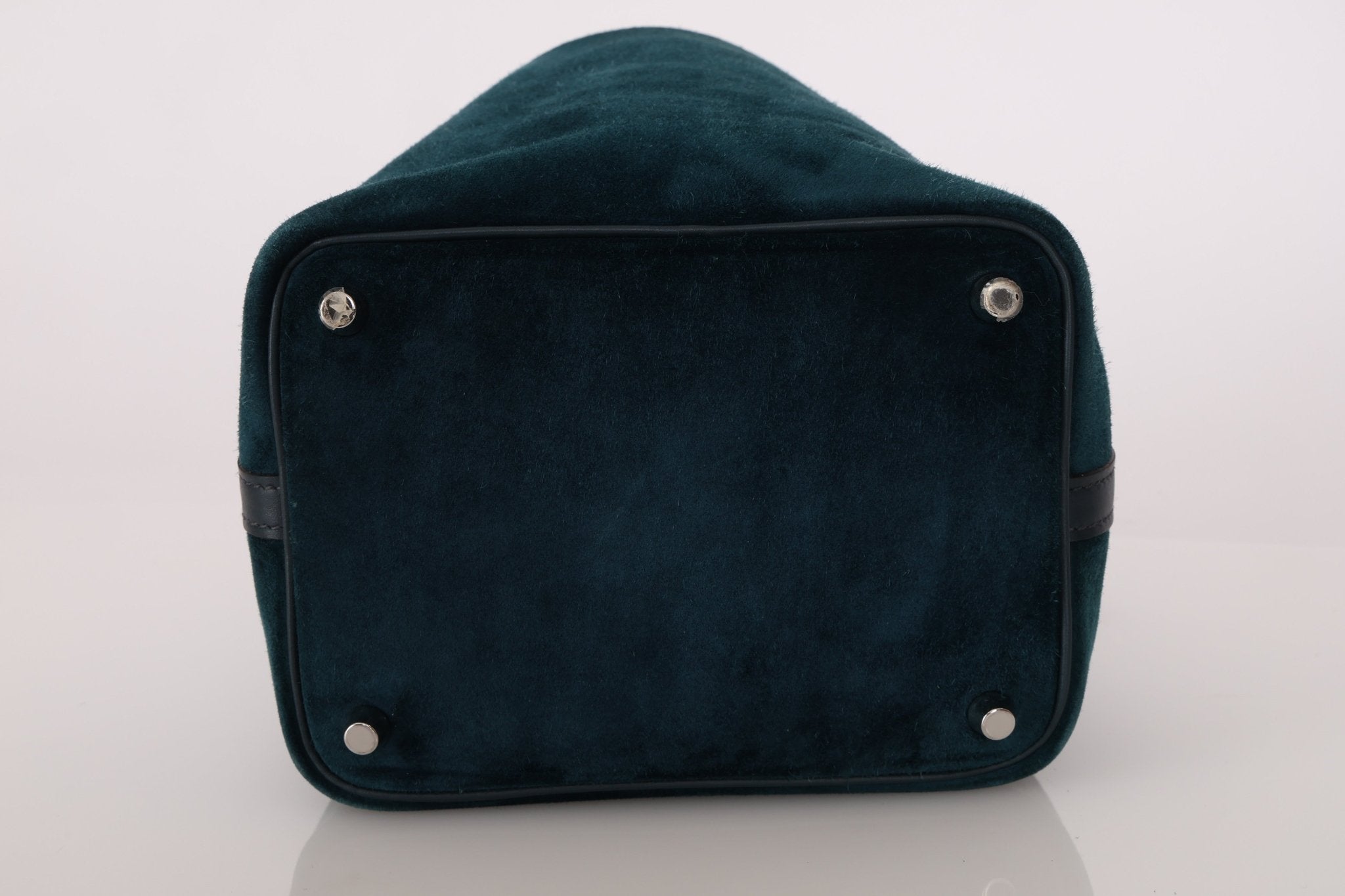 Limited Edition Hermès 2014 Blue Peacock Doblis and Vert Cyprès Swift Picotin 18 - FashioNica