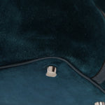 Limited Edition Hermès 2014 Blue Peacock Doblis and Vert Cyprès Swift Picotin 18 - FashioNica