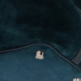 Limited Edition Hermès 2014 Blue Peacock Doblis and Vert Cyprès Swift Picotin 18 - FashioNica