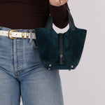 Limited Edition Hermès 2014 Blue Peacock Doblis and Vert Cyprès Swift Picotin 18 - FashioNica