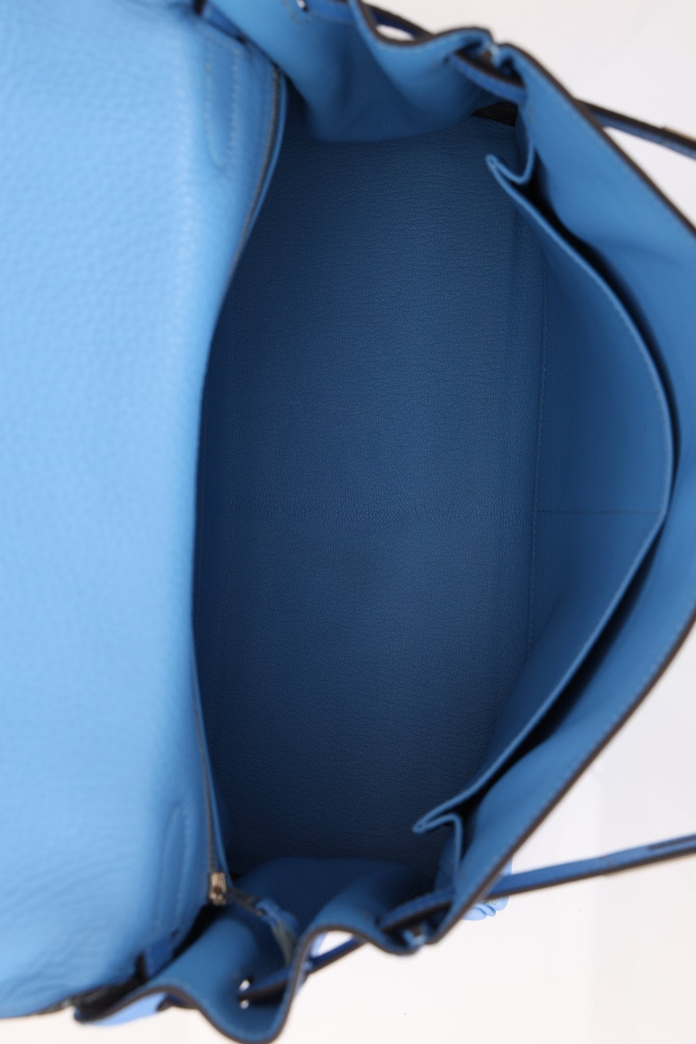 Limited Edition Hermès 2015 Bleu Paradise Clemence and Evercolor Ghillies Kelly 32 Retourne PHW - FashioNica